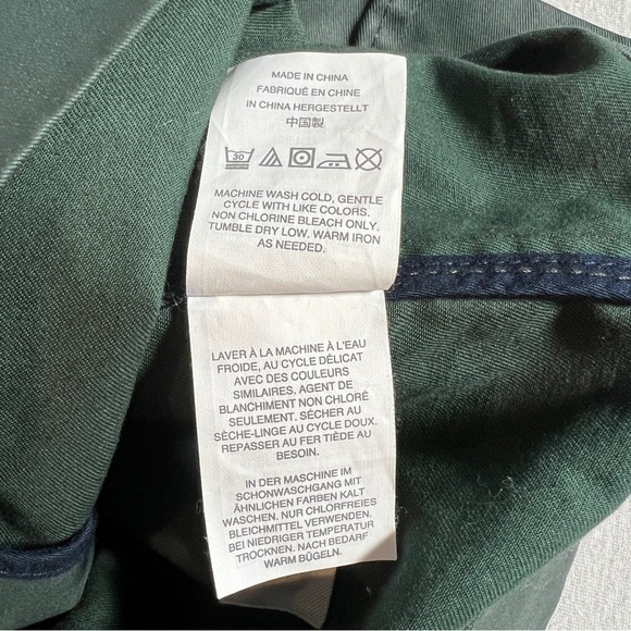 J Crew Downtown Long Utility Waxed Field Jacket w/ Hood in Green Corduroy, Small - Picture 9 of 10